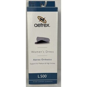 Aetrex Foot Orthotic Insoles L500 Women's Size 7 Leather Arch Support New